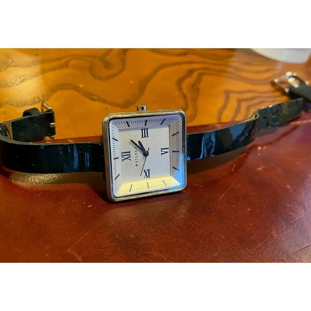Women's 30mm Sipalda Designs Watch, Black Leather Band, Deep Tray Case
